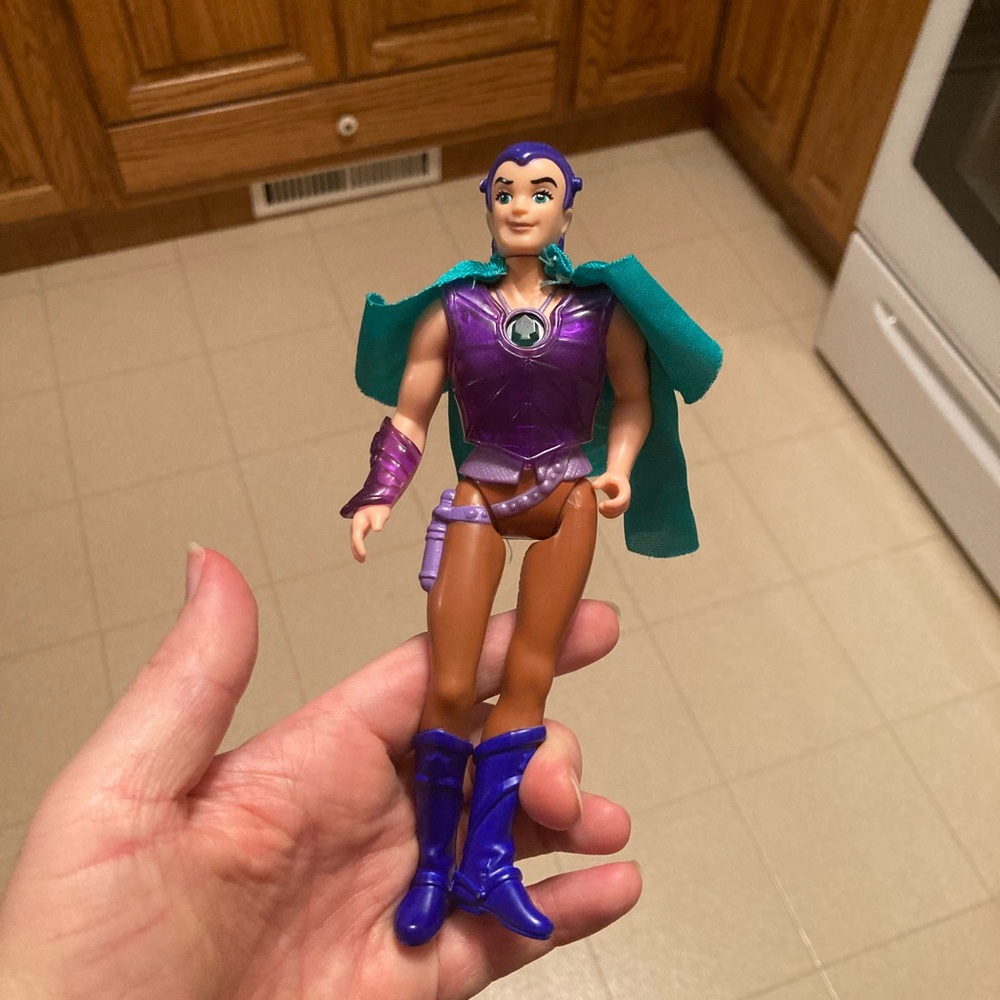 Purple and Teal Action Figure